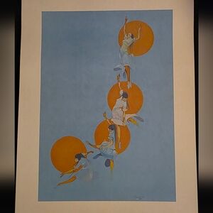 “Untitled (Sun Dancers)” by Peggy Tiger – 1983 Native American Art Print – $100
